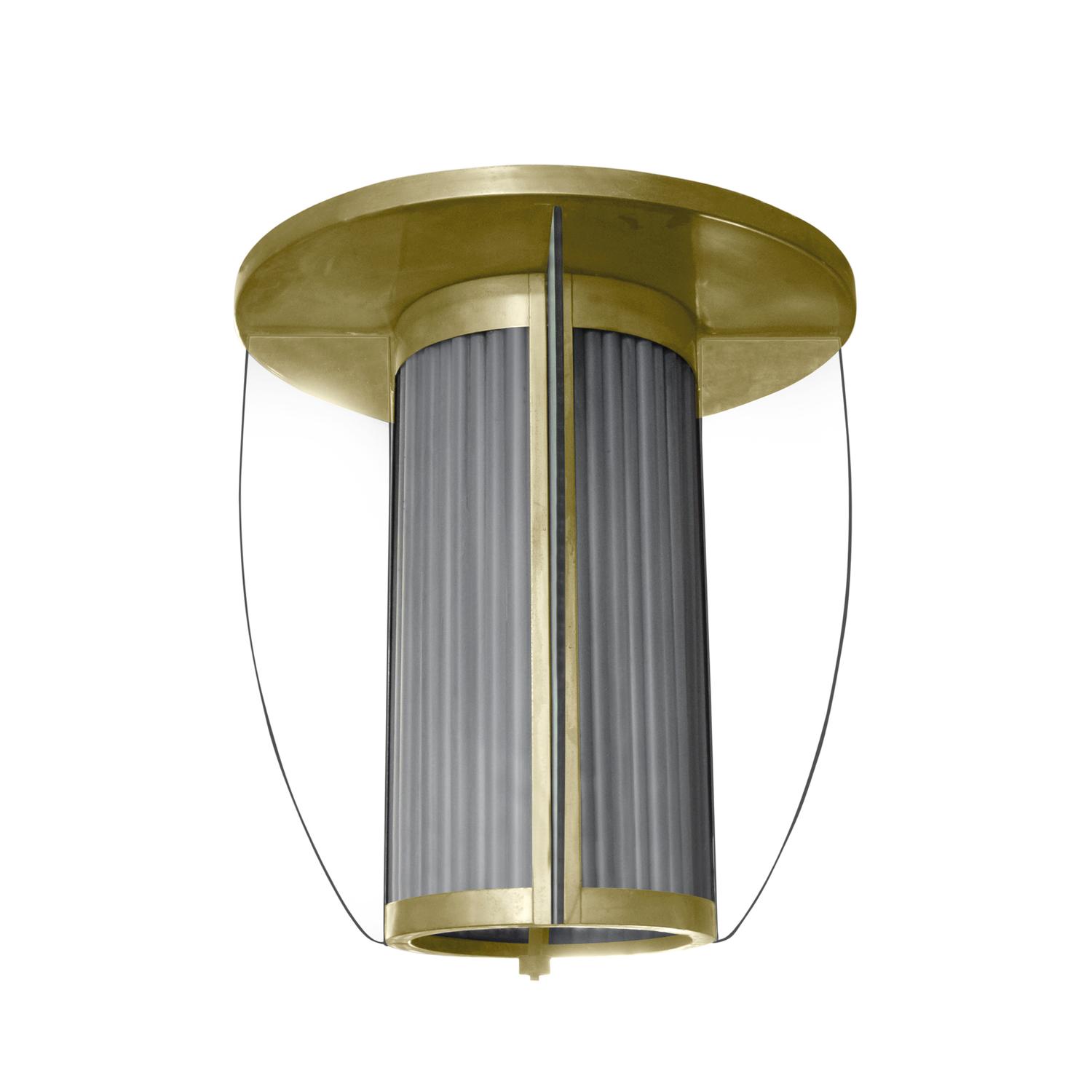 A Brass and Glass Light Fixture 19.5" W x 19.5" D x 21" H — United States, Mid-20th Century