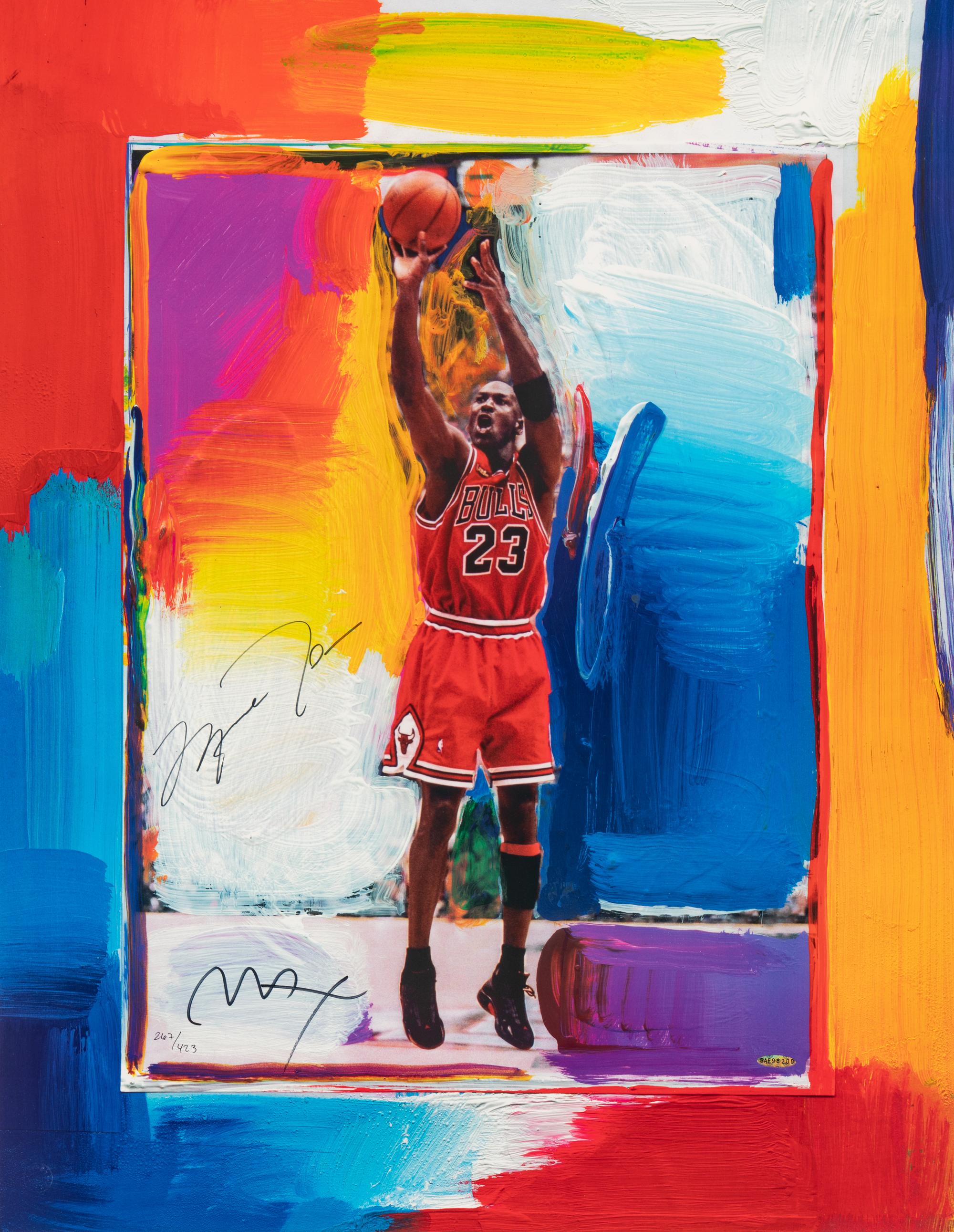A Michael Jordan Signed Autograph Peter Max Limited Edition "The Last Shot" Lithograph (Upper Deck Authenticated)