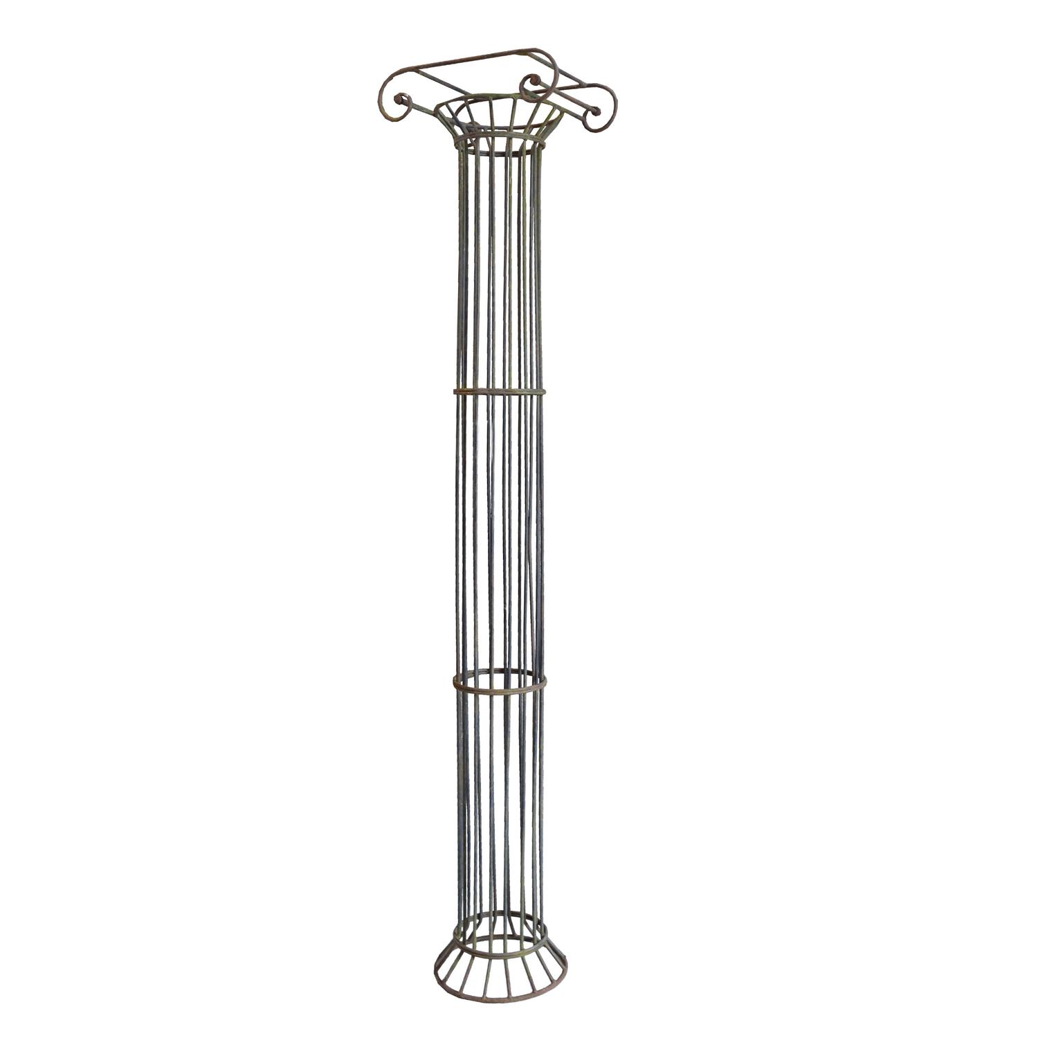 A Pair of Wrought Iron Columns 24" W x 16" D x 98.5" H — France, Mid-20th Century