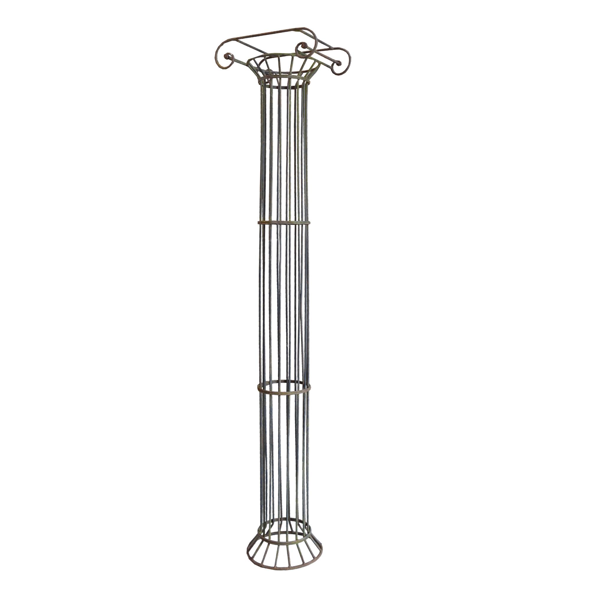 A Pair of Wrought Iron Columns 24" W x 16" D x 98.5" H — France, Mid-20th Century