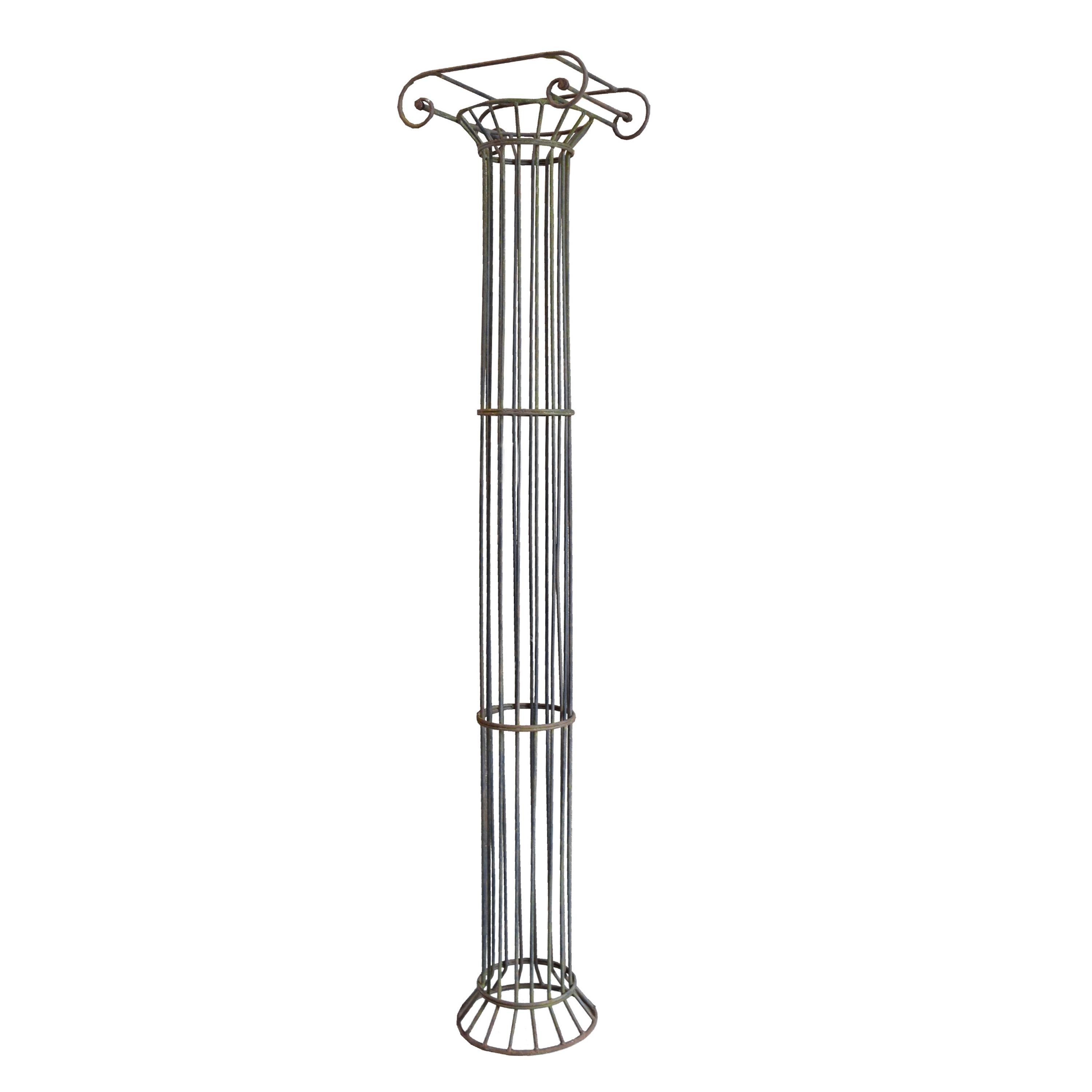 A Pair of Wrought Iron Columns 24" W x 16" D x 98.5" H — France, Mid-20th Century