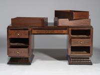 An Art Deco Walnut Pedestal Desk