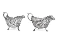 Two American Silver Sauce Boats