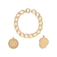 YELLOW GOLD BRACELET AND CHARMS