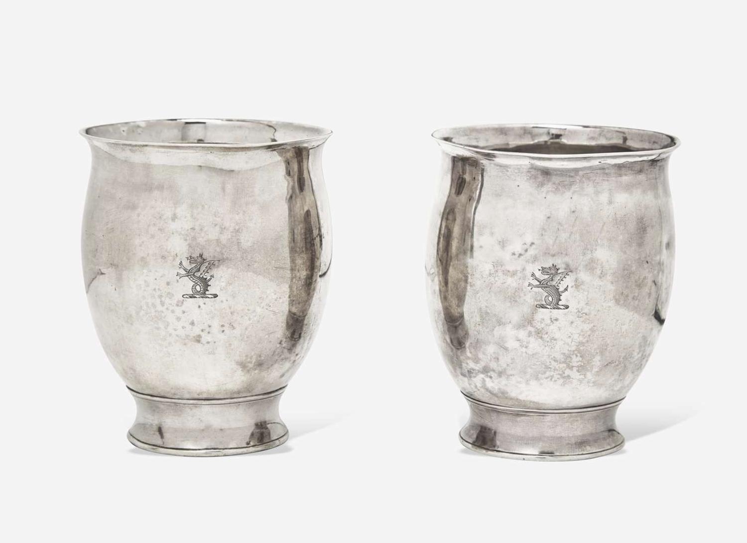 A pair of coin silver cups, Isaac Hutton (1766-1855), Albany, NY, circa 1820