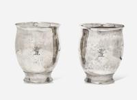 A pair of coin silver cups, Isaac Hutton (1766-1855), Albany, NY, circa 1820