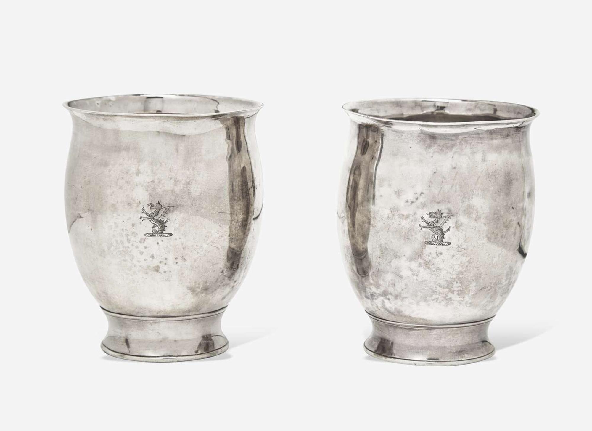 A pair of coin silver cups, Isaac Hutton (1766-1855), Albany, NY, circa 1820