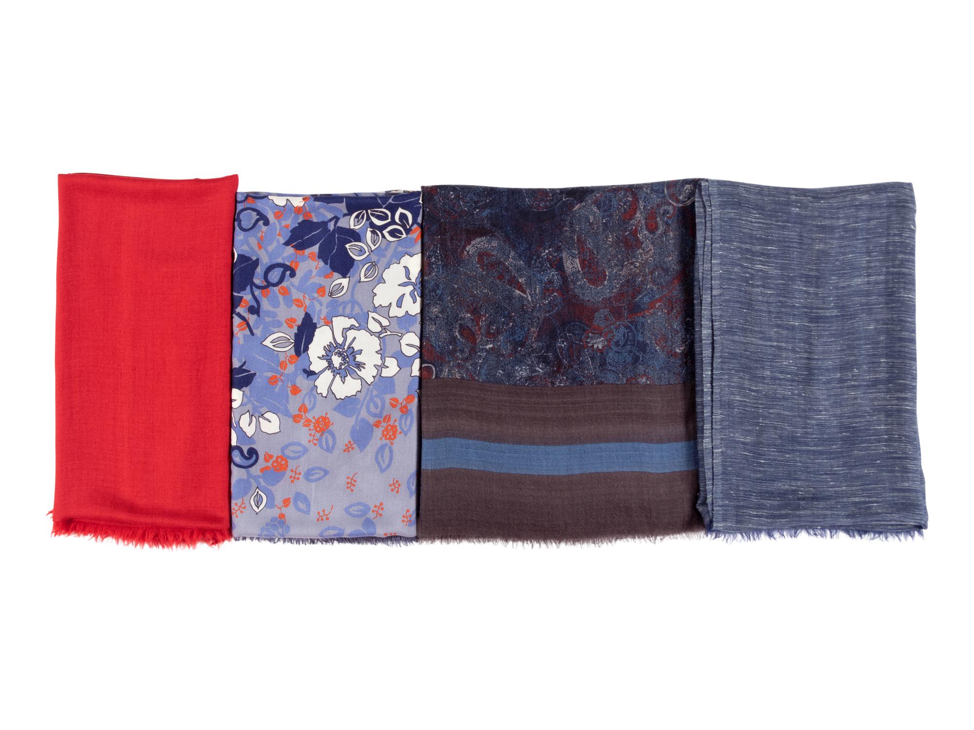 Four Loro Piana Sheer Cashmere/Silk Blend Scarves