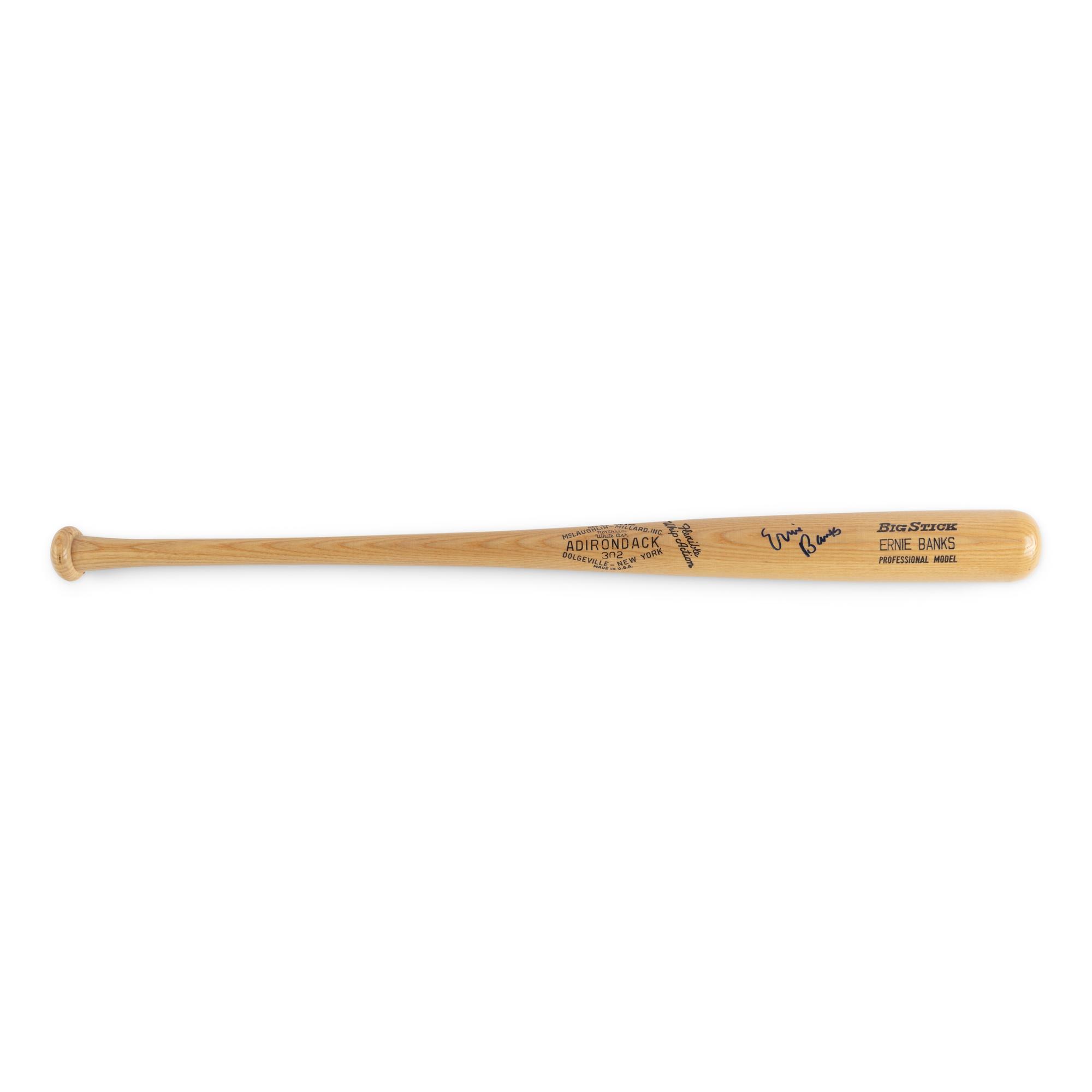 An Ernie Banks Signed Autograph Bat (Beckett Authentication Services)