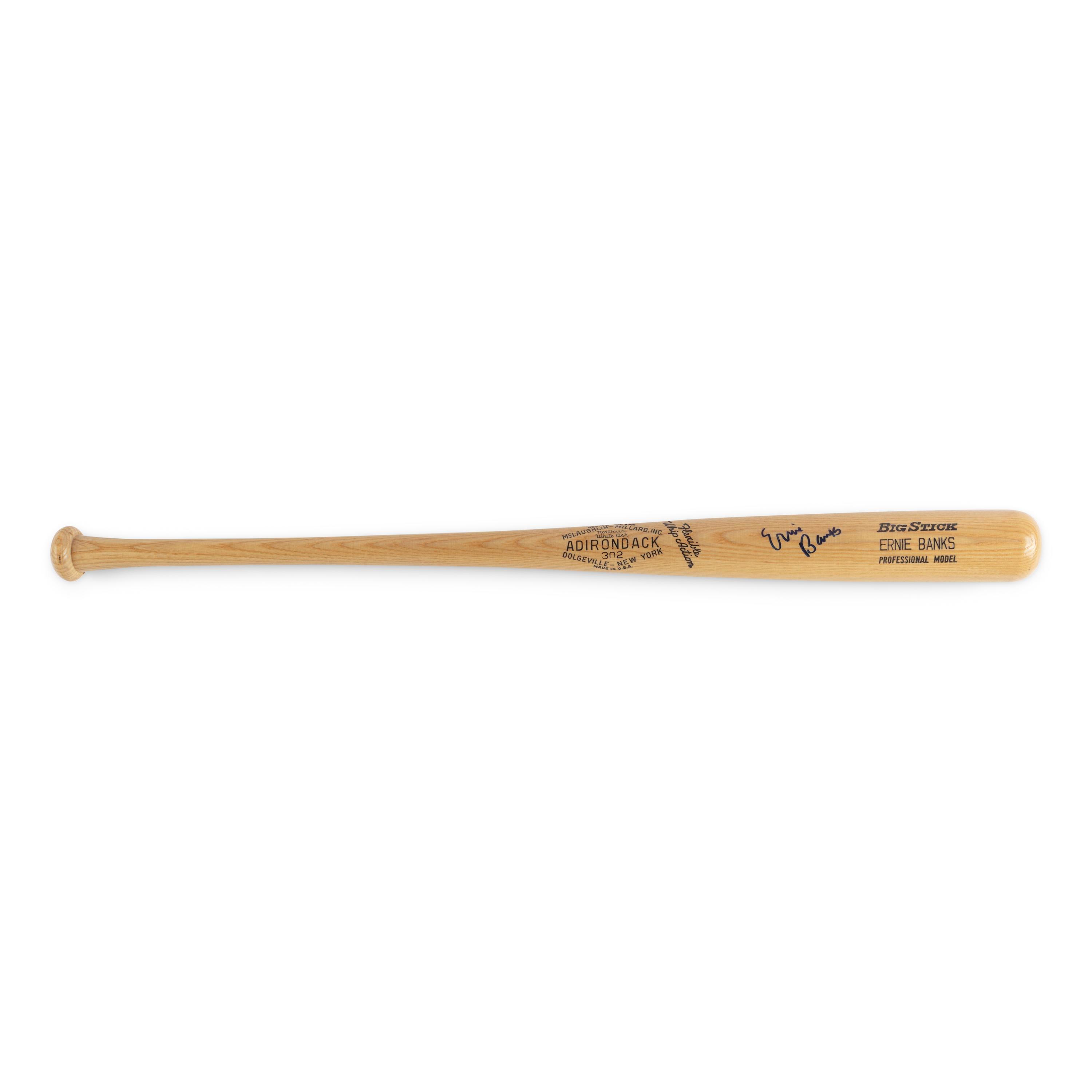 An Ernie Banks Signed Autograph Bat (Beckett Authentication Services)
