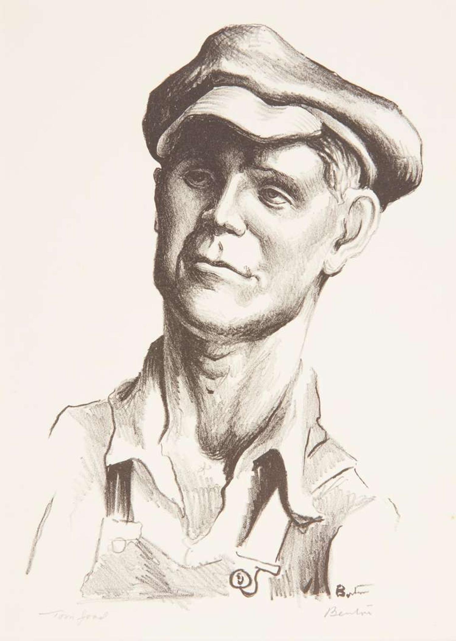 Thomas Hart Benton (American, 1889-1975) - The Joads (Pa Joad, Ma Joad, Sharon Joad, Tom Joad, and Casy, 'The Reverend Jim Casy'), From The Grapes of Wrath