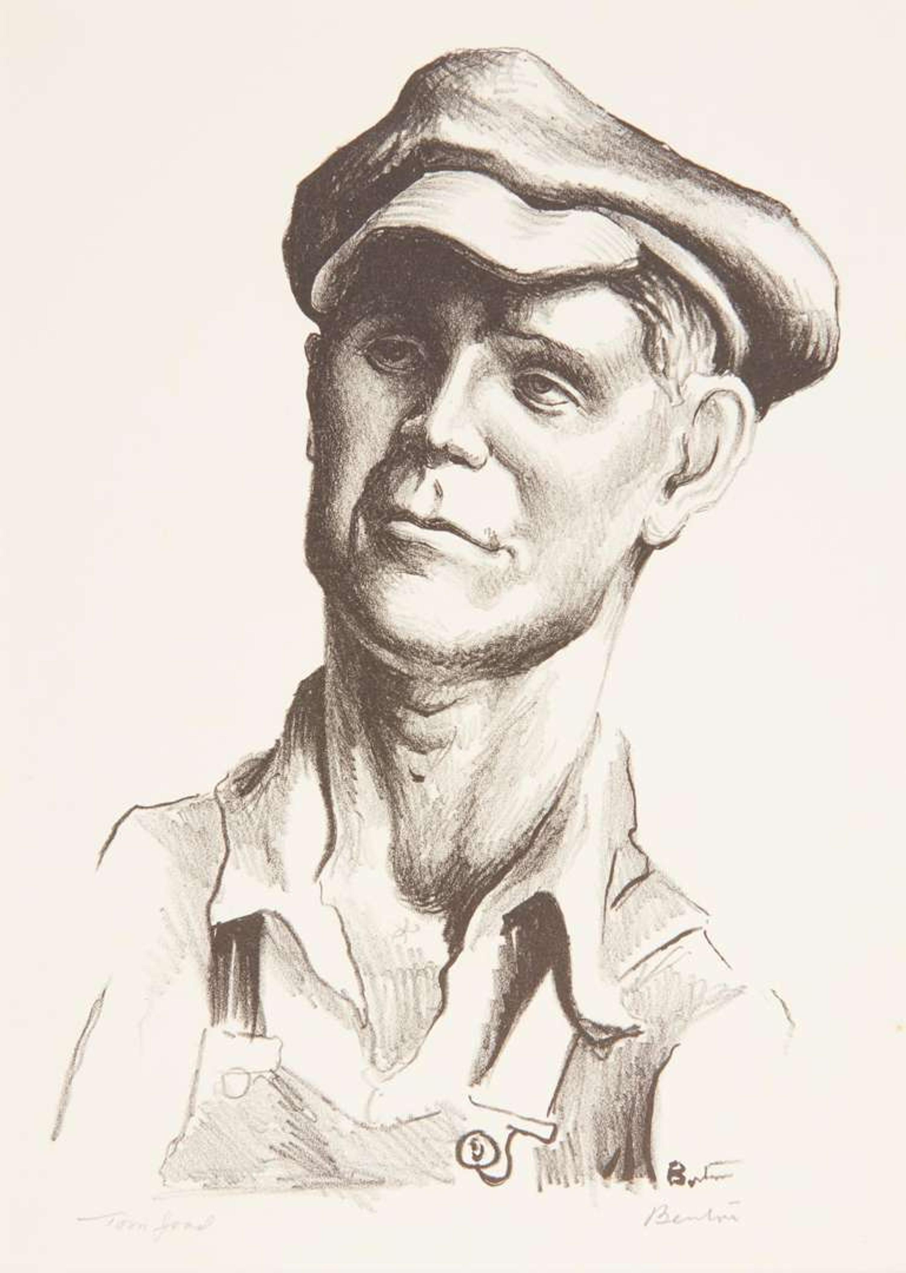 Thomas Hart Benton (American, 1889-1975) - The Joads (Pa Joad, Ma Joad, Sharon Joad, Tom Joad, and Casy, 'The Reverend Jim Casy'), From The Grapes of Wrath