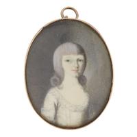 Attributed to William Verstille (1757-1803) Portrait miniature of a young girl