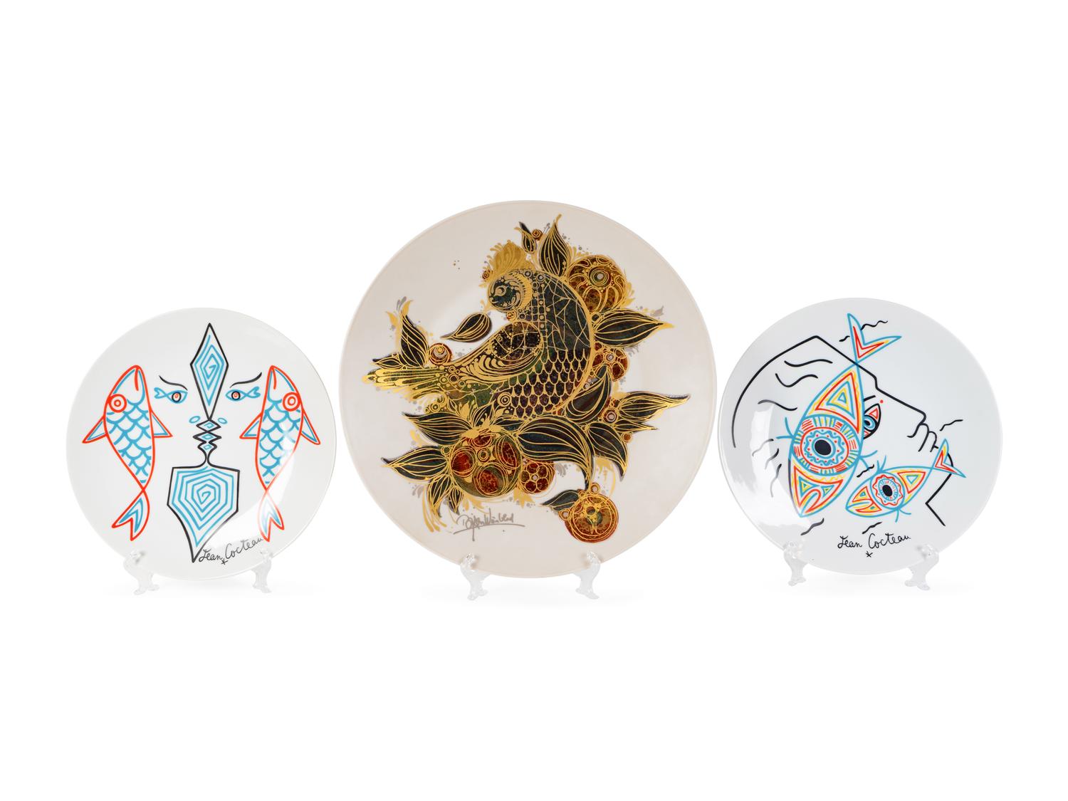 Two Jean Cocteau Plates and a Bjorn Winblad Charger