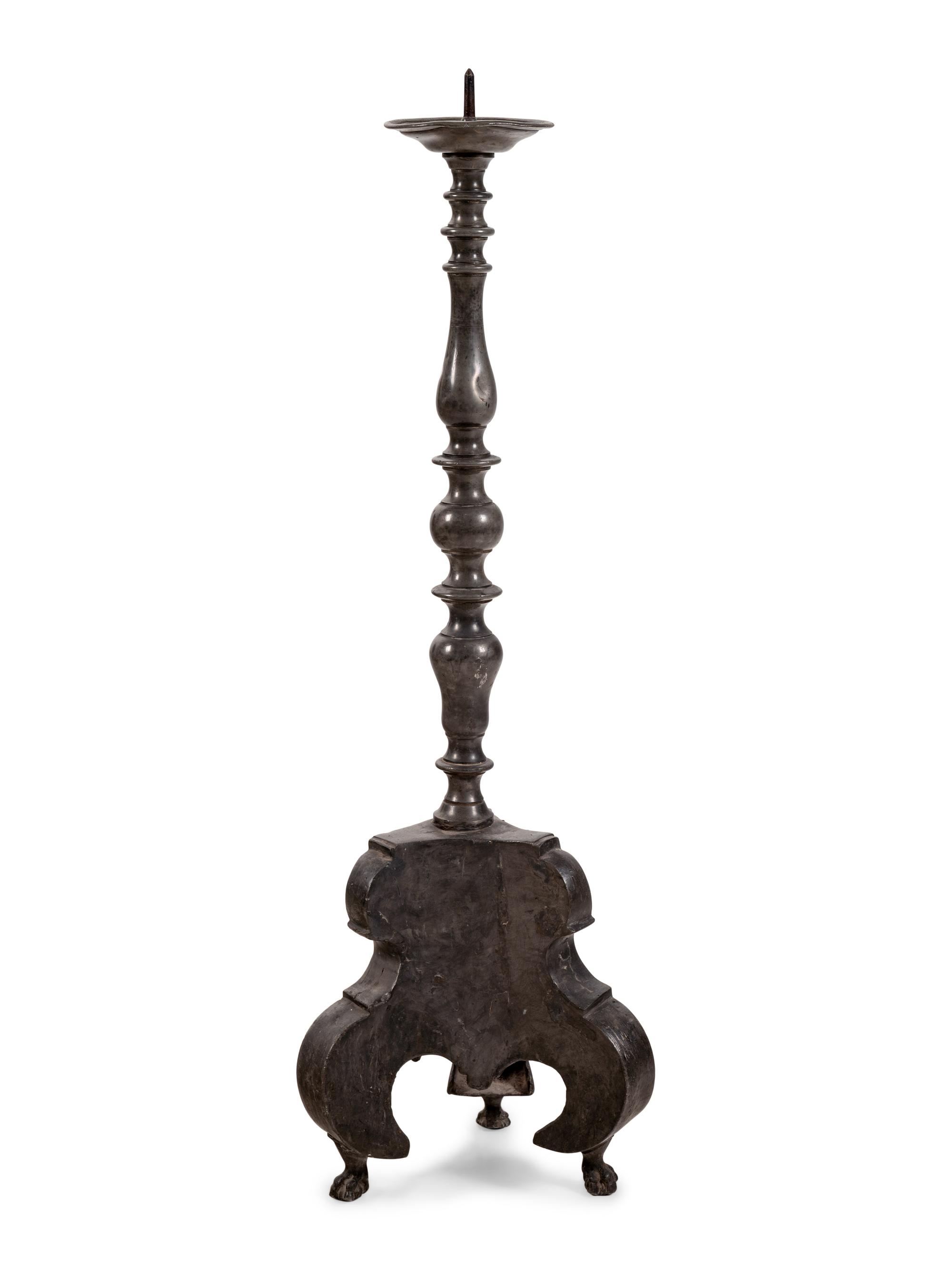 A Continental Pewter Pricket Stick
