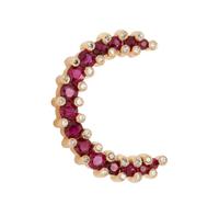 RUBY AND DIAMOND CRESCENT BROOCH