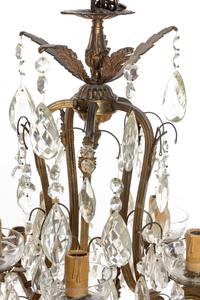 A Czech Bronze and Cut Glass Fifteen-Light Chandelier