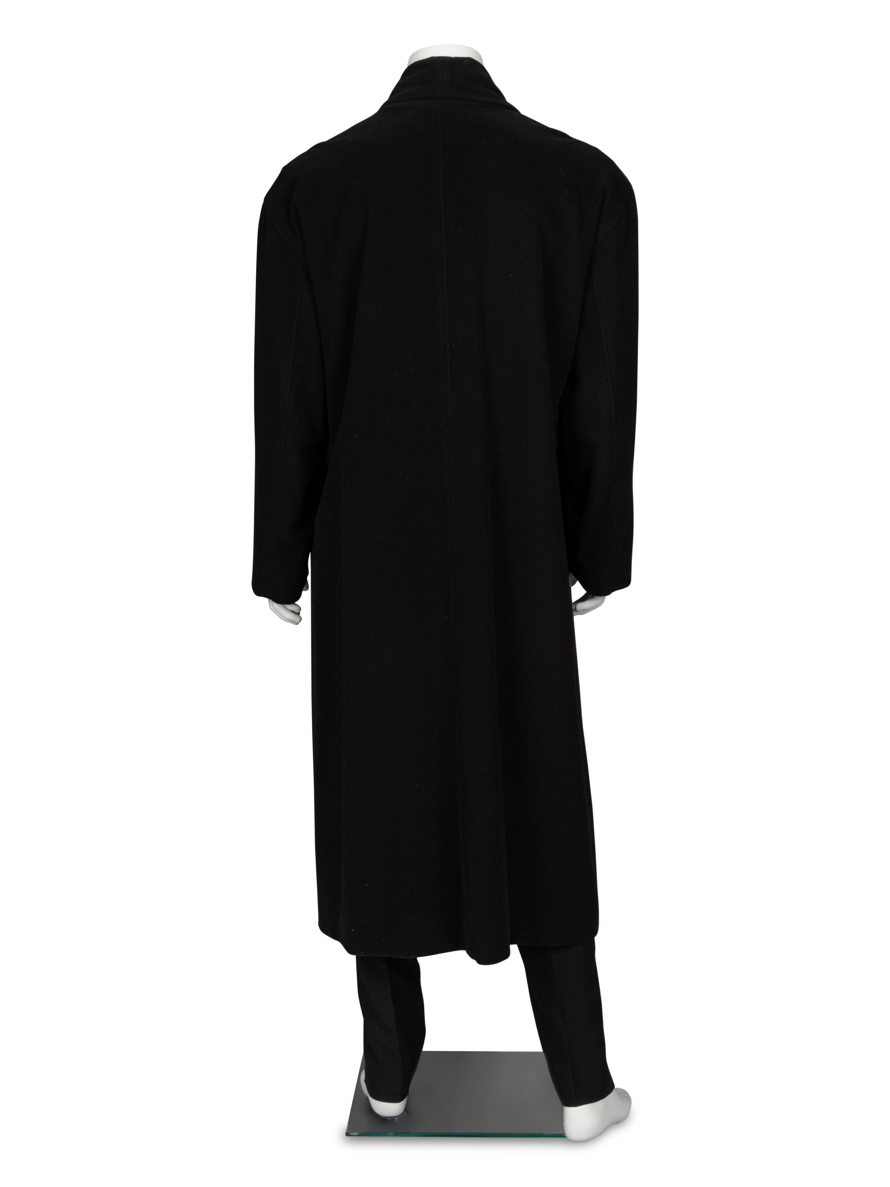Issey Miyake, Shawl Collar Black Wool Coat