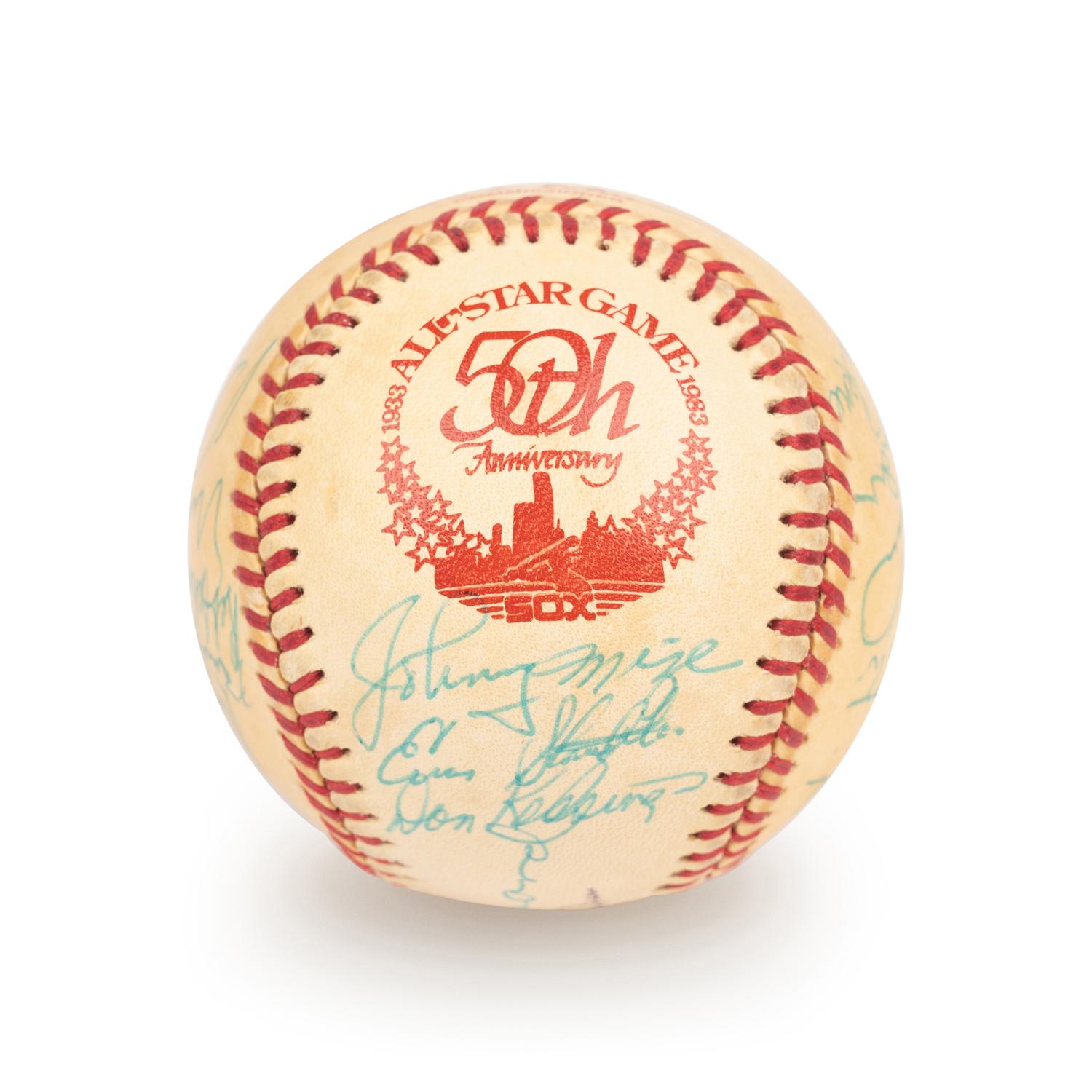 A 1983 Old Timers Game National League Team Signed Autograph Baseball With 22 Signatures Featuring Multiple Hall of Famers and Deceased Players,