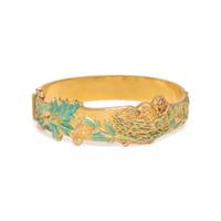 MASRIERA, YELLOW GOLD AND ENAMEL BANGLE BRACELET