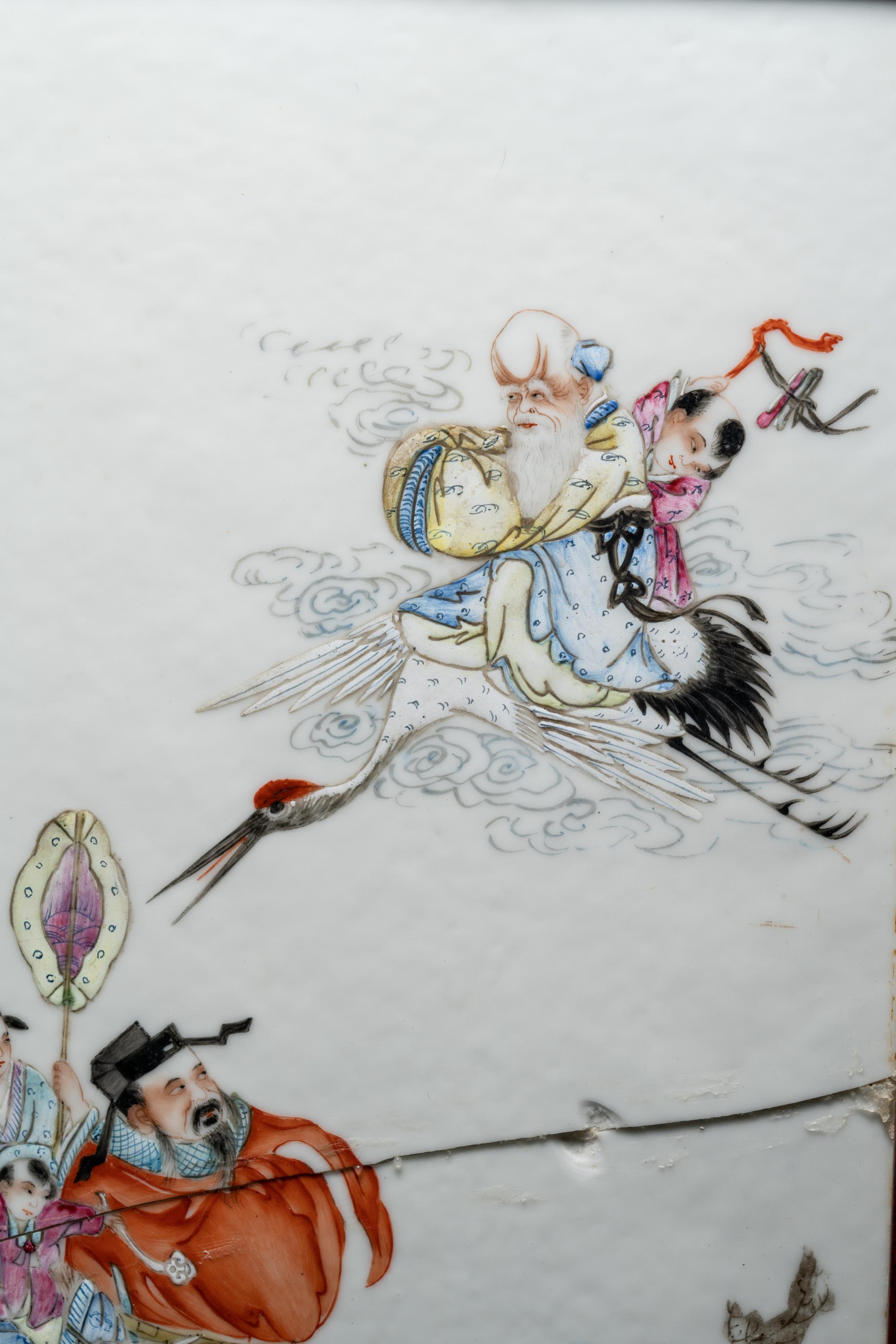 Two Chinese Famille Rose Porcelain Plaques