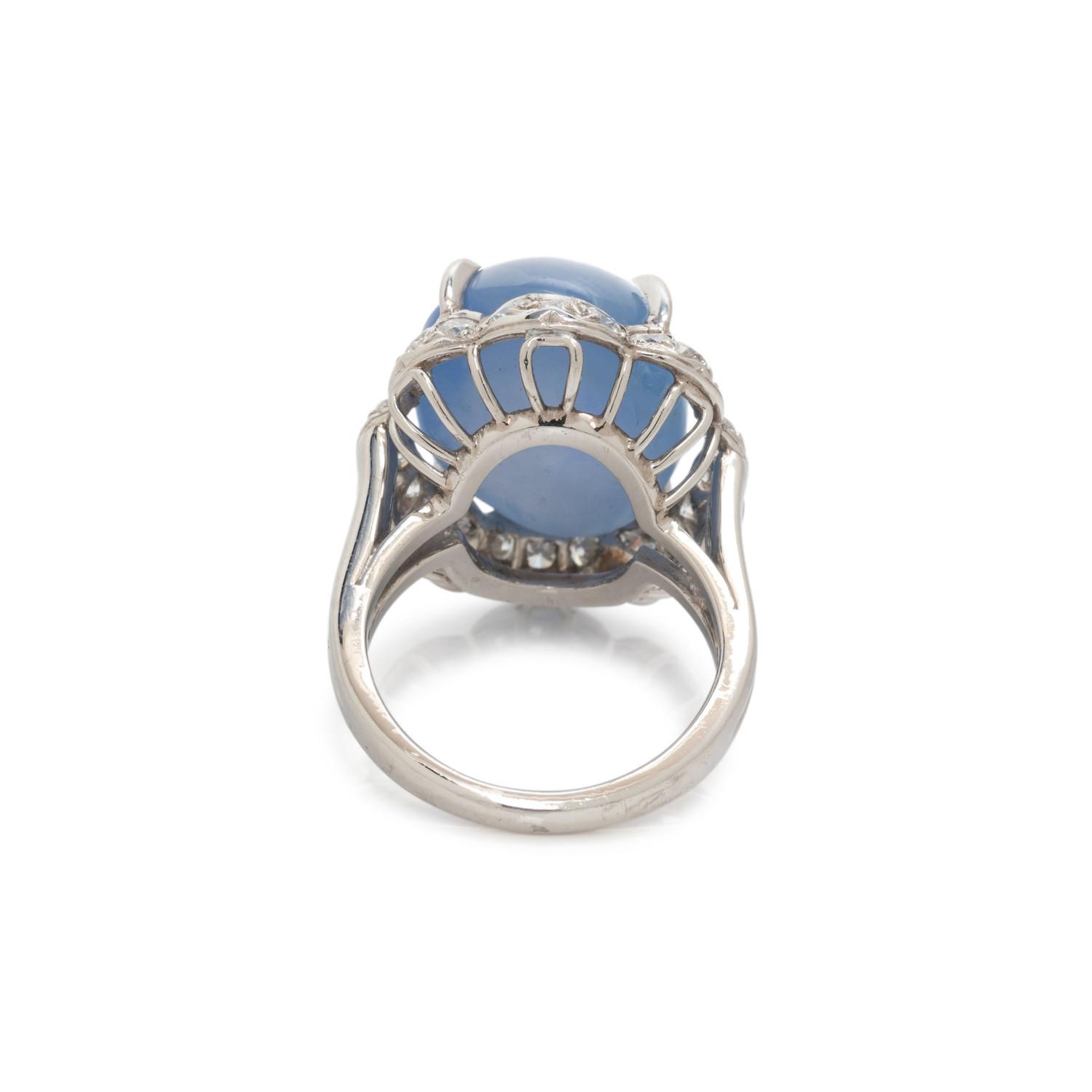 OSCAR HEYMAN & BROTHERS, PLATINUM AND STAR SAPPHIRE RING