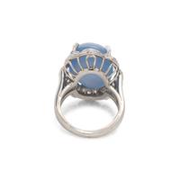 OSCAR HEYMAN & BROTHERS, PLATINUM AND STAR SAPPHIRE RING