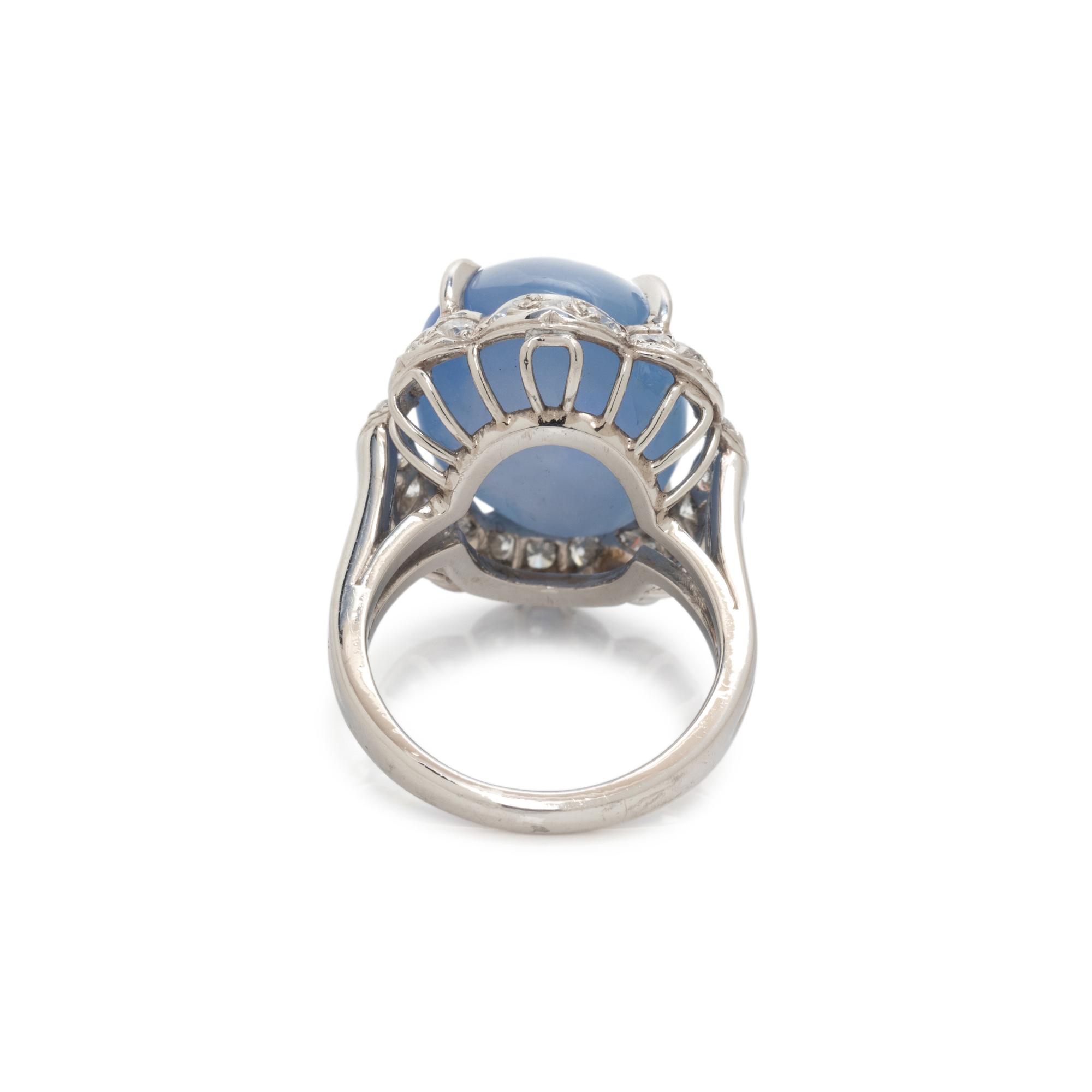 OSCAR HEYMAN & BROTHERS, PLATINUM AND STAR SAPPHIRE RING