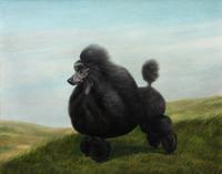 Two Poodle Paintings Larger: 25 x 33 inches.