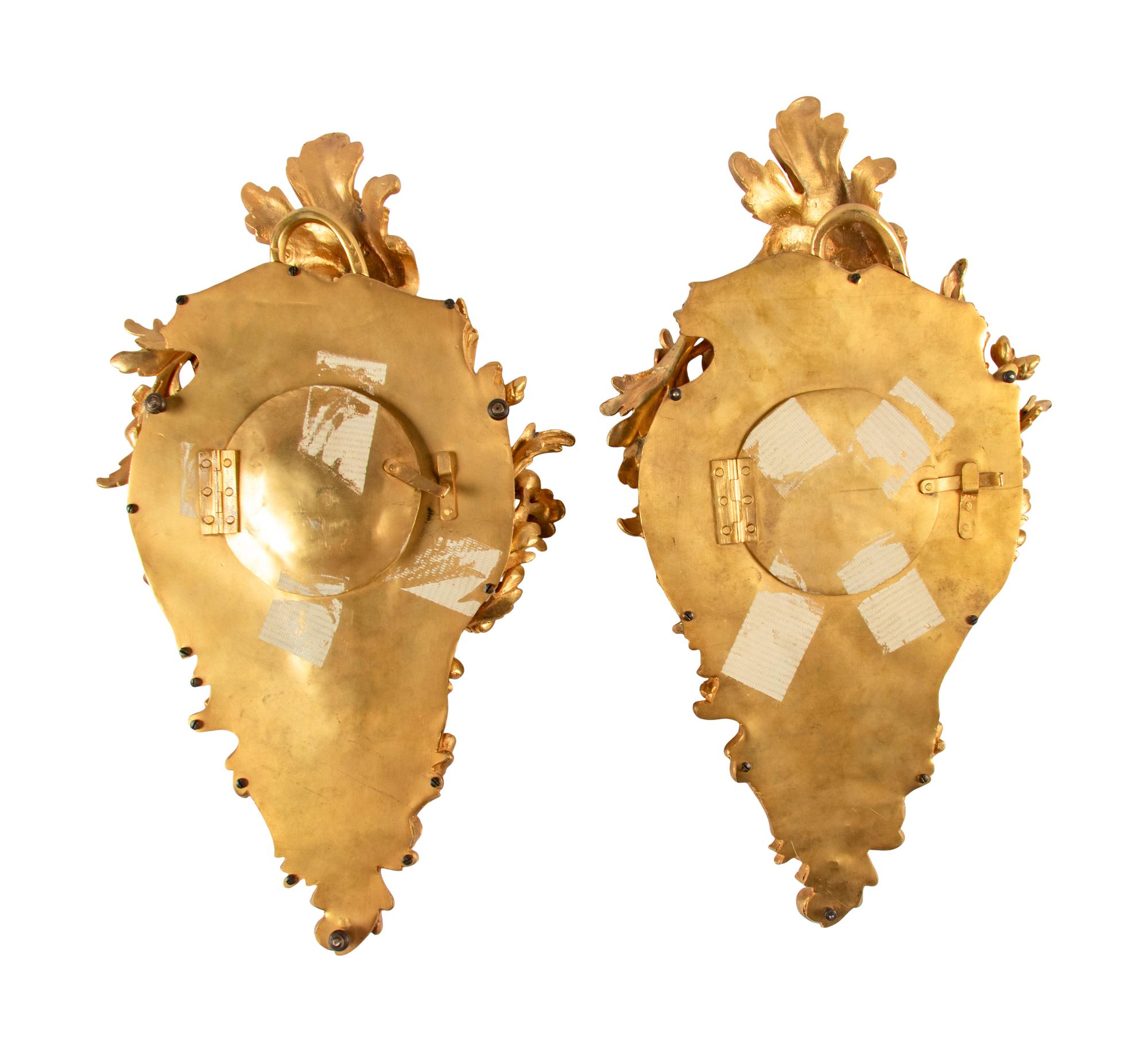 A Louis XV Style Gilt Bronze Cartel Clock and Barometer