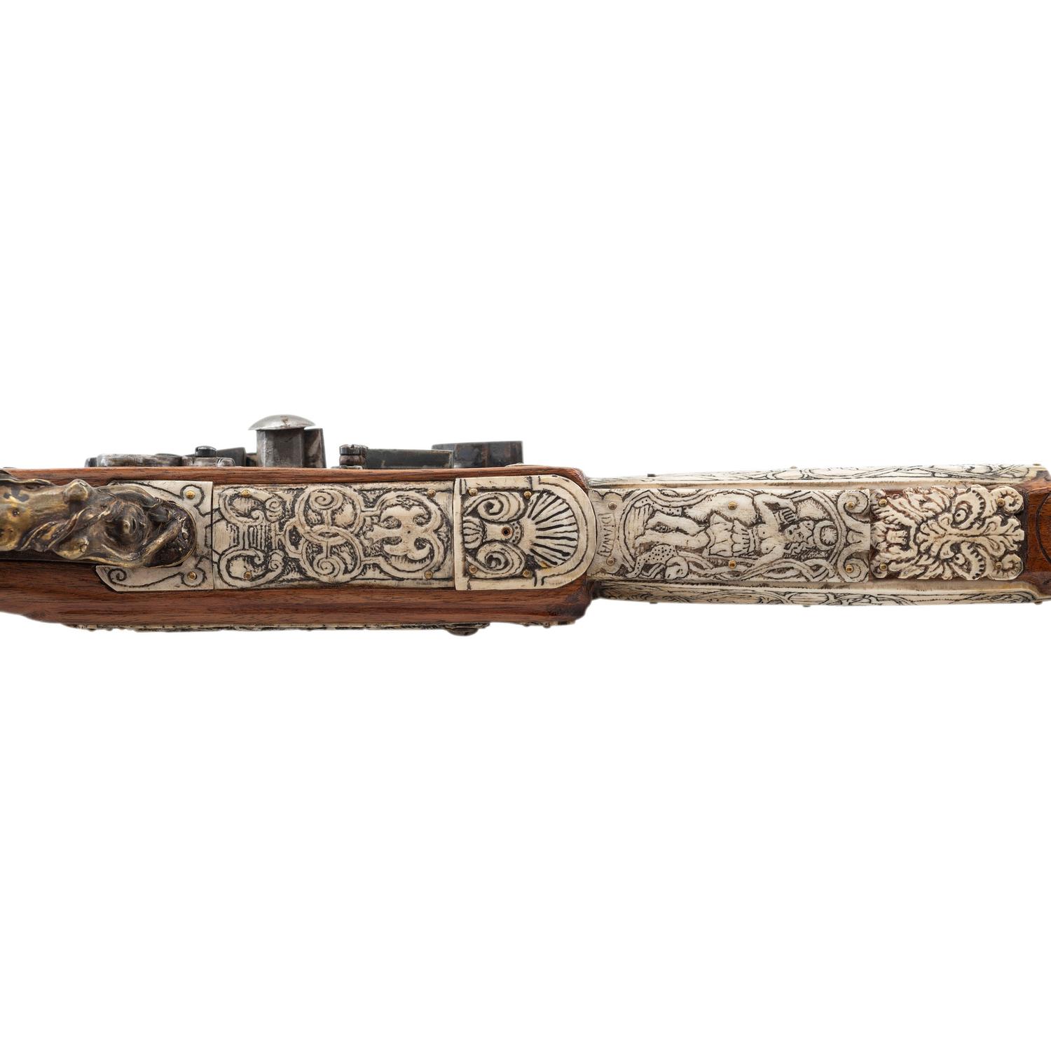 Contemporary Snaphance Rifle with Heavily Decorated Inlays by John B. Derrick (American, b.1936)