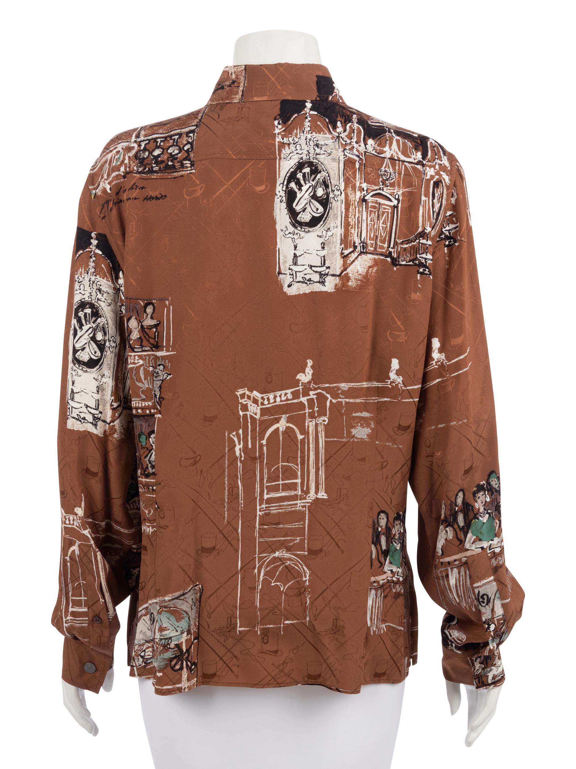 Five Hermès Tops: Three Shirts, One Sweater & One Top