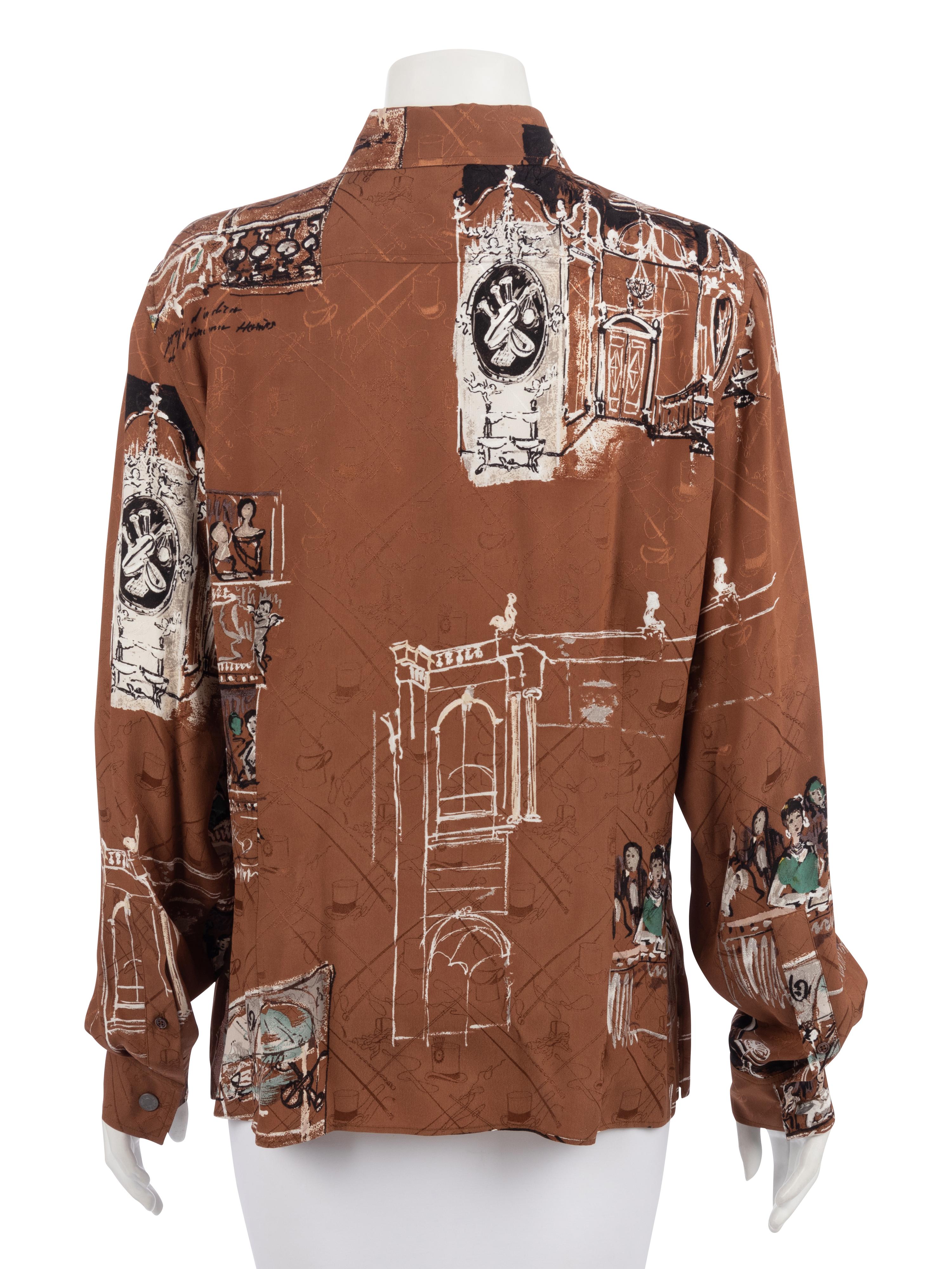 Five Hermès Tops: Three Shirts, One Sweater & One Top
