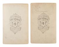 CHOATE, John N. (1848-1902), photographer. Two cabinet cards of Spotted Tail and other Sioux at the Carlisle Indian School. Carlisle, PA, ca 1879-1880.