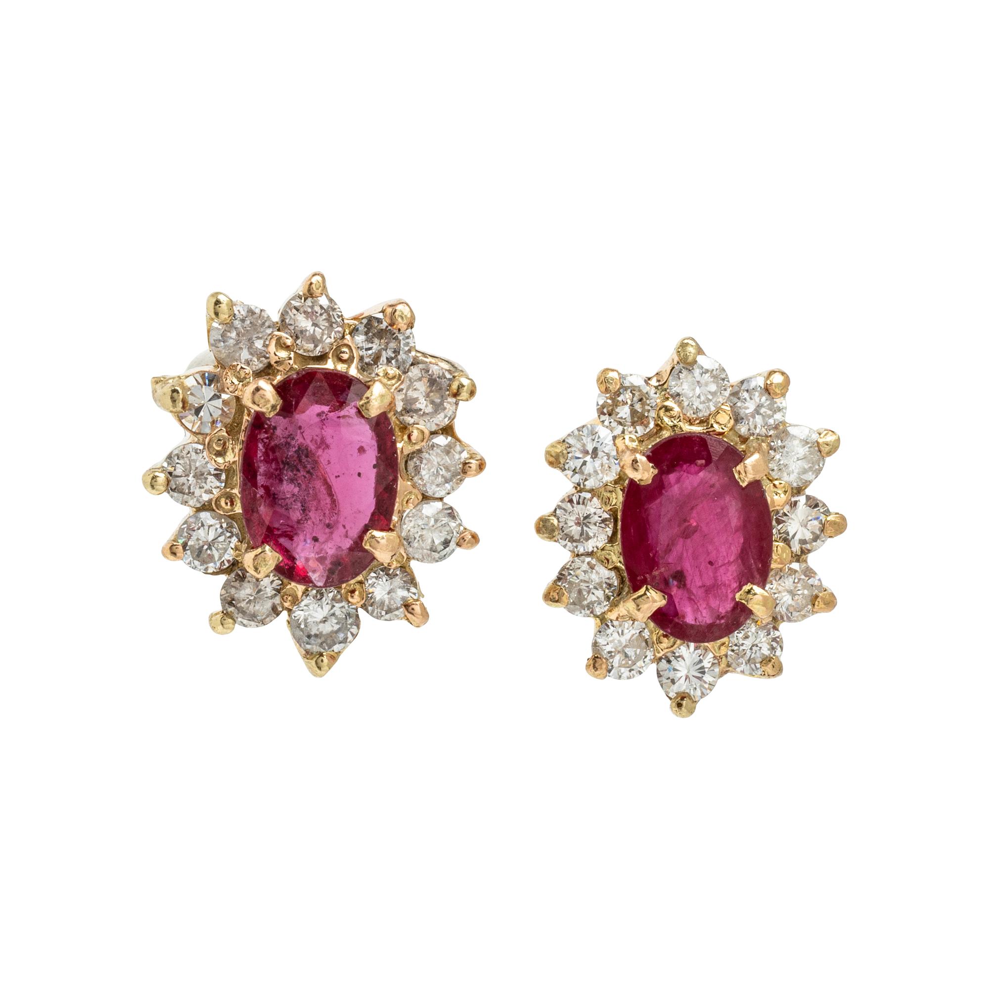 Composite Gemstone, Diamond, and Yellow Gold Earrings
