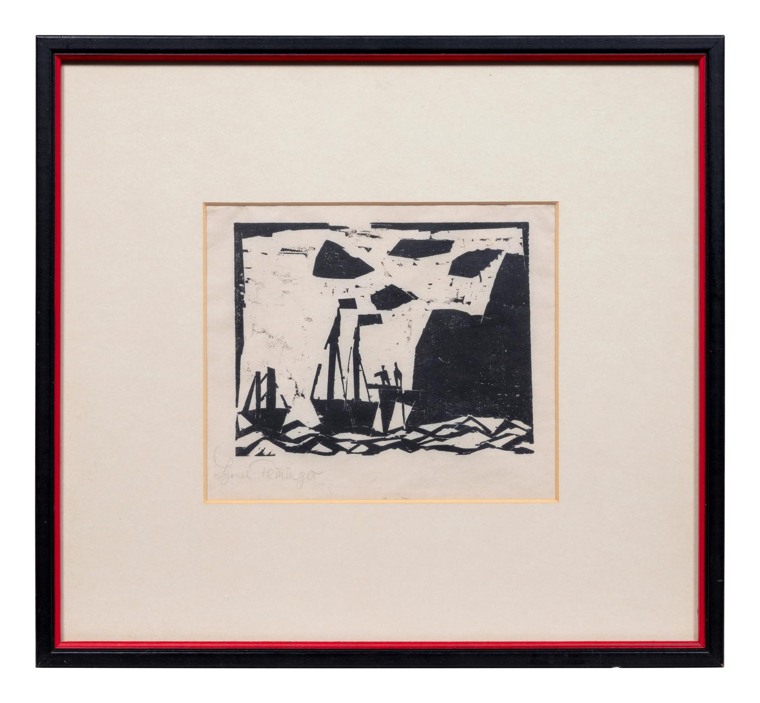 Schiffe am Felsenstrand ( Ships along a rocky coast)