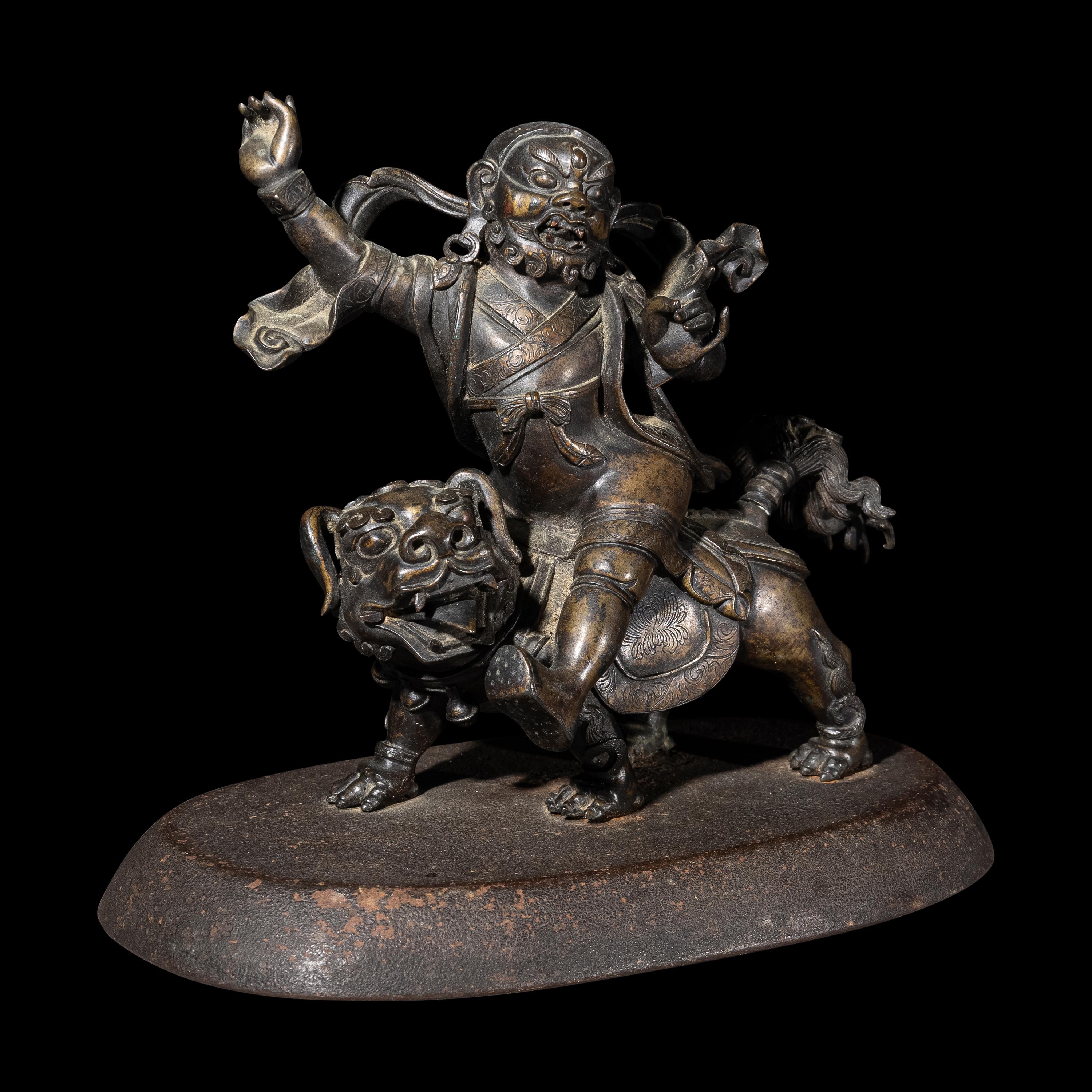 A Sino-Tibetan Bronze Figure of a Guardian