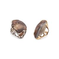 COLLECTION OF MODERNIST AGATE RINGS