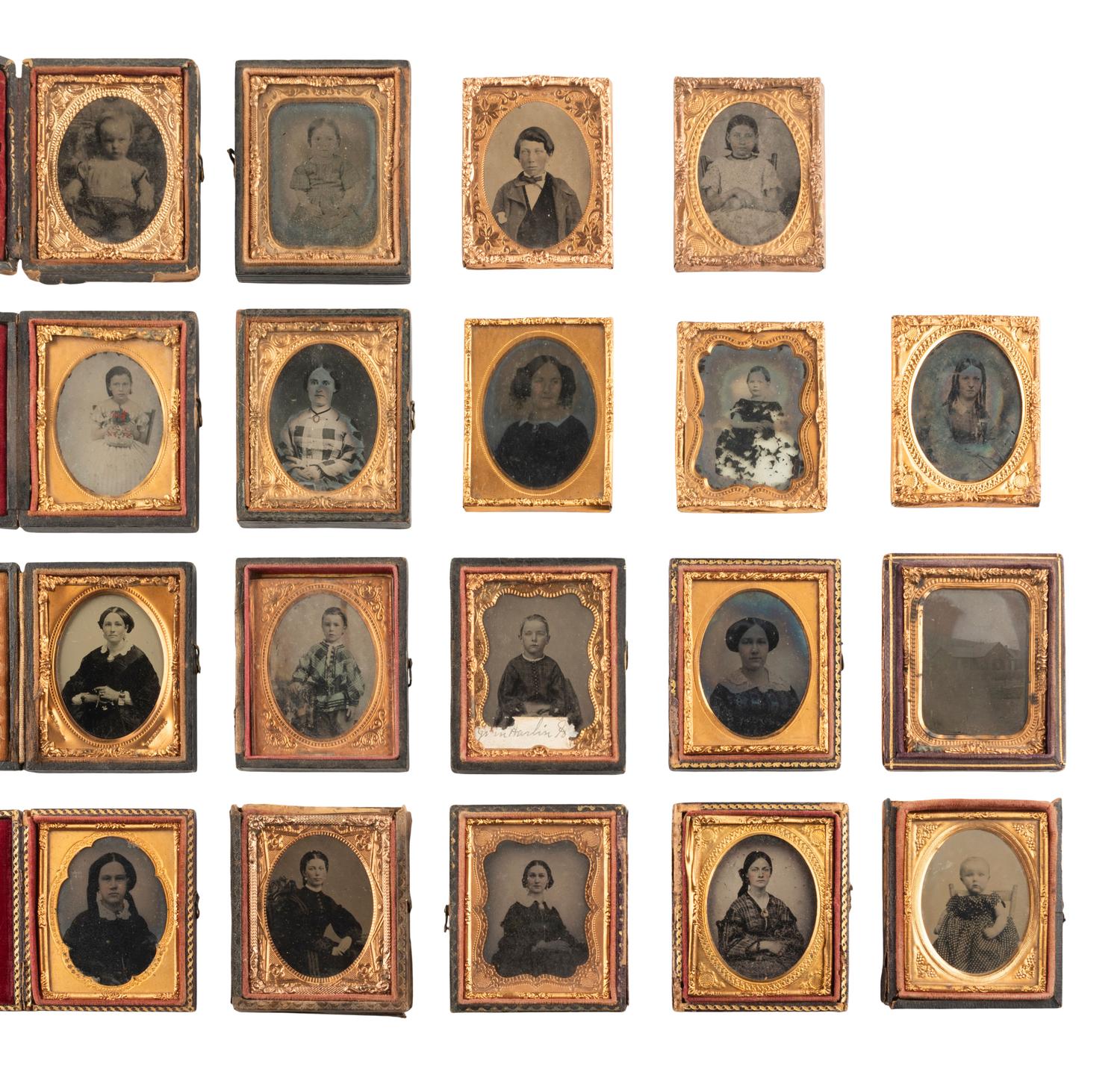 [EARLY PHOTOGRAPHY] 75+ tintypes and ambrotypes of civilians, incl. occupational and outdoor views.