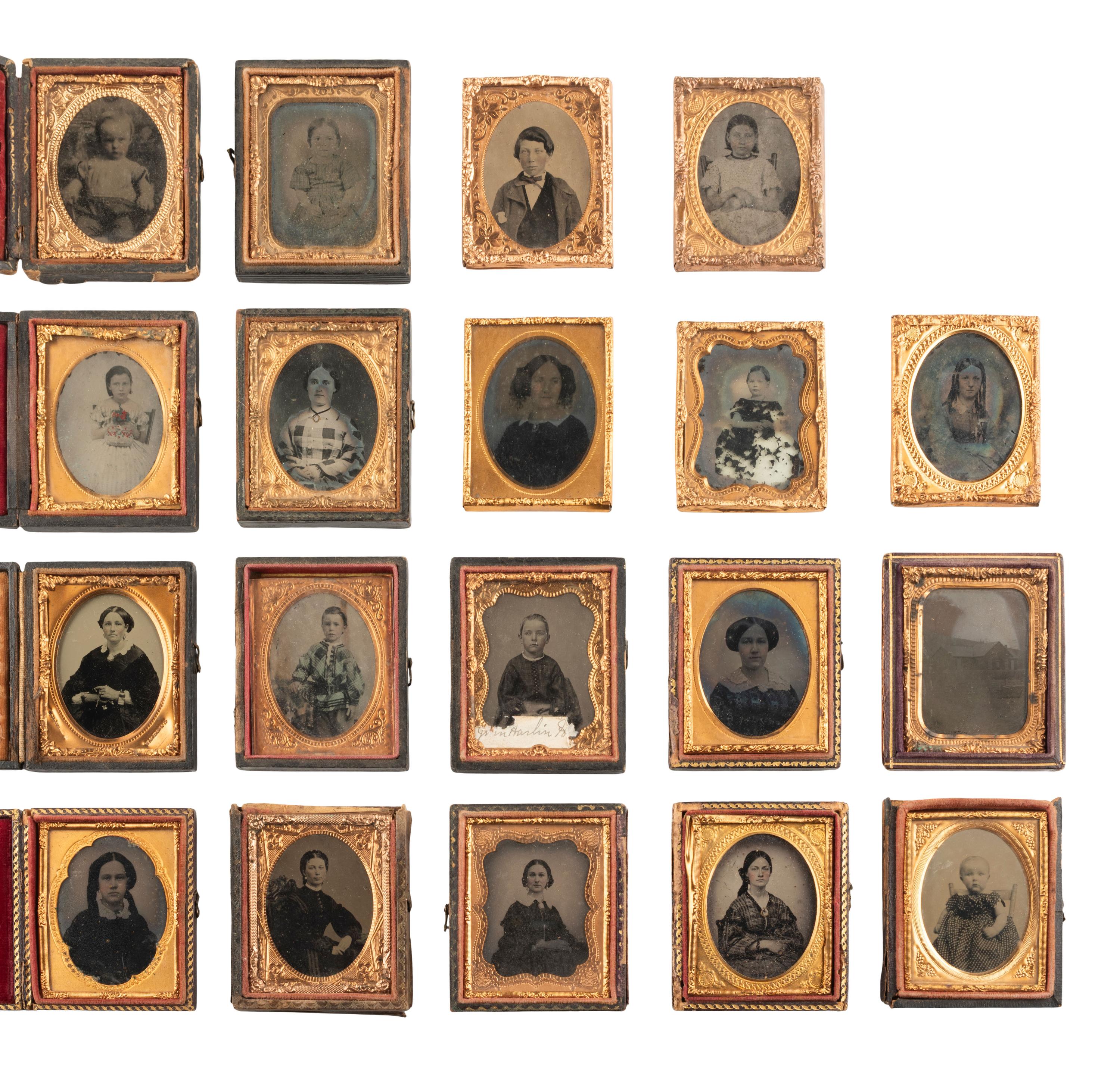 [EARLY PHOTOGRAPHY] 75+ tintypes and ambrotypes of civilians, incl. occupational and outdoor views.
