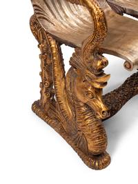 A Venetian Grotto Style Silver Gilt Settee