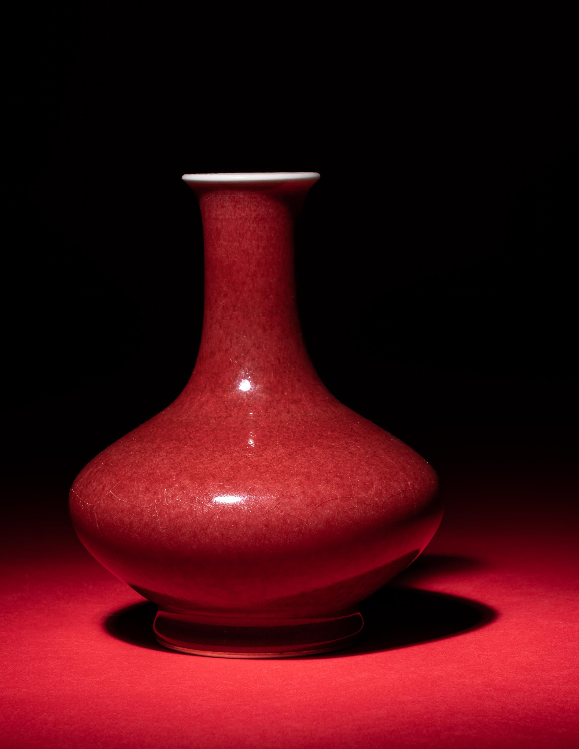 A Copper Red Glazed Porcelain Bottle Vase