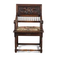 A French Baroque Oak Armchair