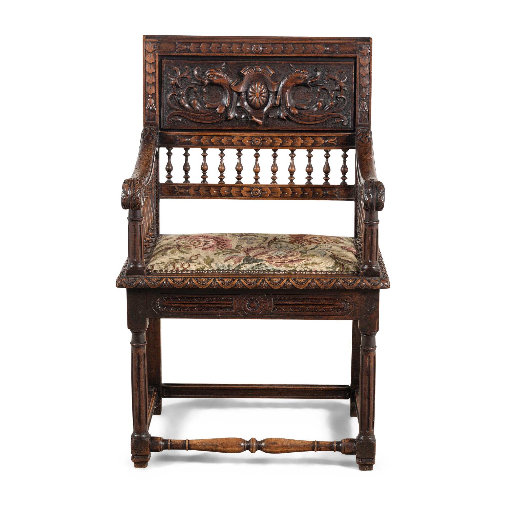 A French Baroque Oak Armchair