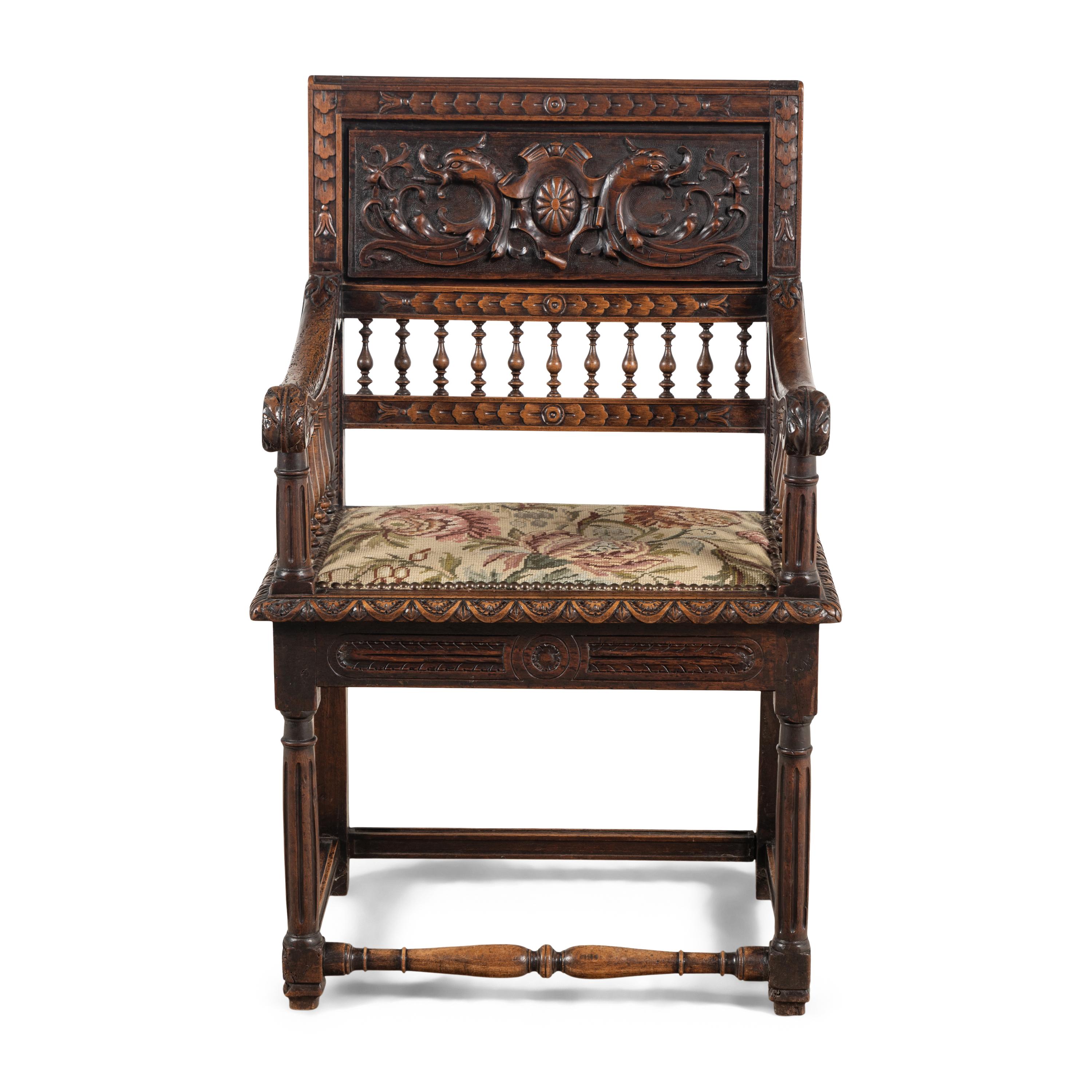 A French Baroque Oak Armchair