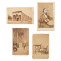 [Early Photography] Group of Four Carte de Visites with Photographic Interest incl. Photographer Posed with His Camera.