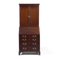 A George III Oak Desk and Bookcase