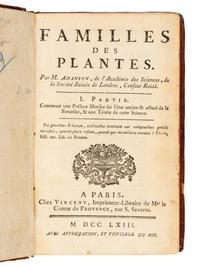 ADANSON, Michel (1727-1806). Familles des Plantes . Paris: Vincent, 1763.