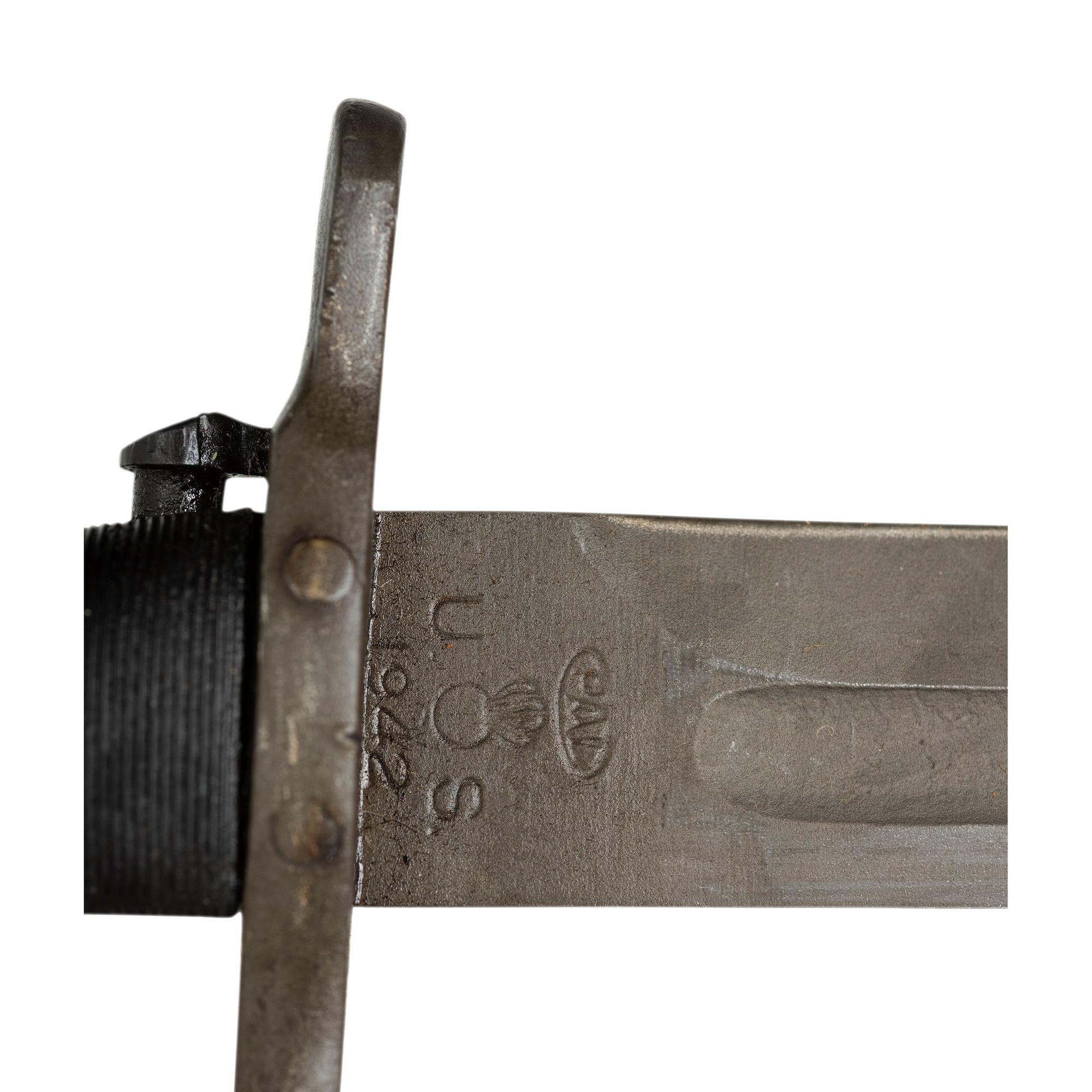 Lot of 3 Edged Weapons Including: French M1874 Gras Bayonet, US M1 Bayonet, Robeson USN Mk 2 Knife