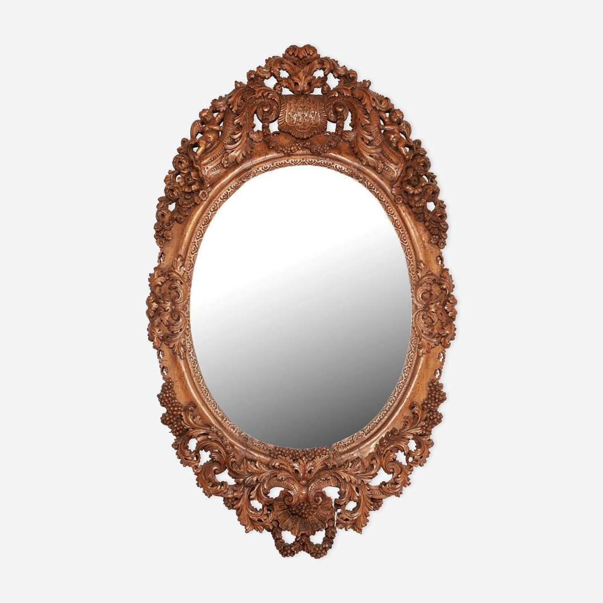 A Dutch Baroque Carved Wood Mirror